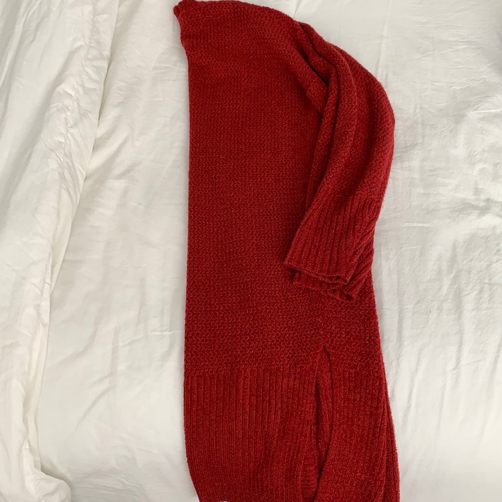 Cozy red cardigan
